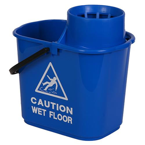 Bucket with Wringer & Wet Floor Warning