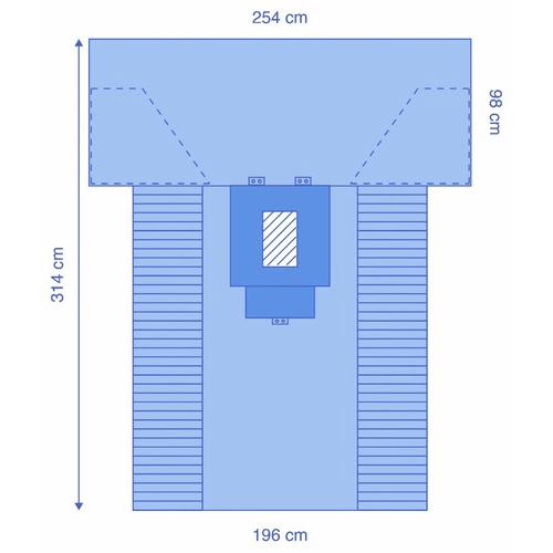 Eclipse Drape 196/254x314cm with Incise - Laparotomy