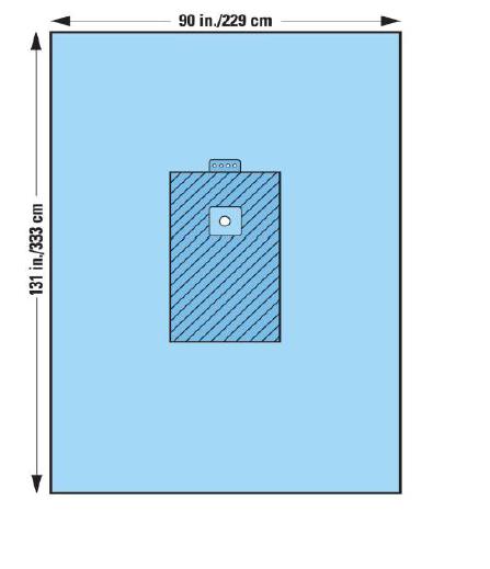 Extremity Drape 229x315cm with 6cm elastic fenestration