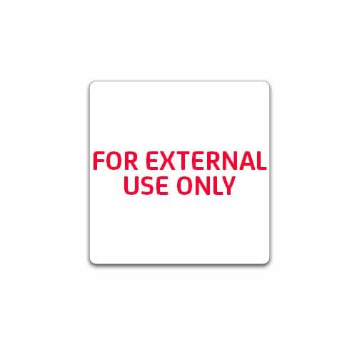 Dispensary Labels - For External Use Only (white/ red)