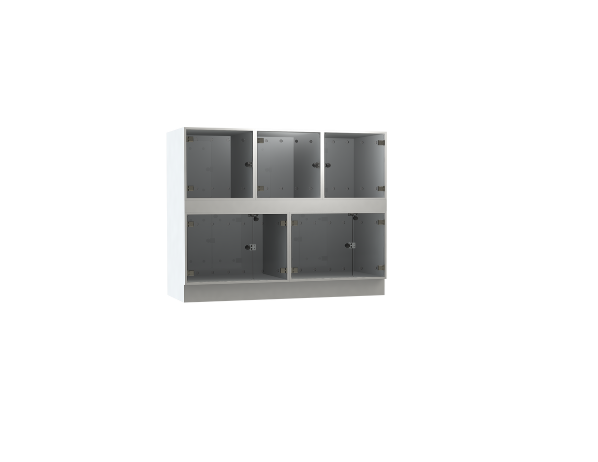Cat Friendly Cage Bank – 3 × Single, 2 × Double Cages (With Power Strip Only)