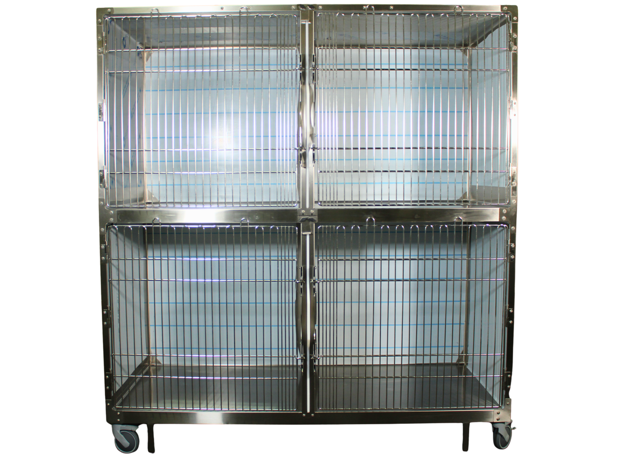 Assembled Stainless Steel Double Cage with Trolley - 1830 x 910mm