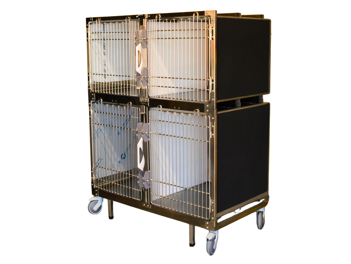 Assembled Stainless Steel Double Cage with Trolley (1200 x 600/760mm)