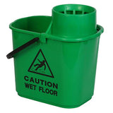 Bucket with Wringer & Wet Floor Warning