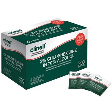 Clinell 2% Chlorhexidine with Alcohol Wipe Sachets (240)