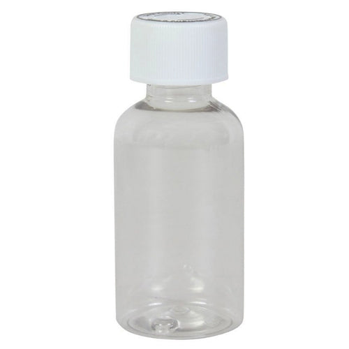 Clear Plastic Bottles with white screw caps