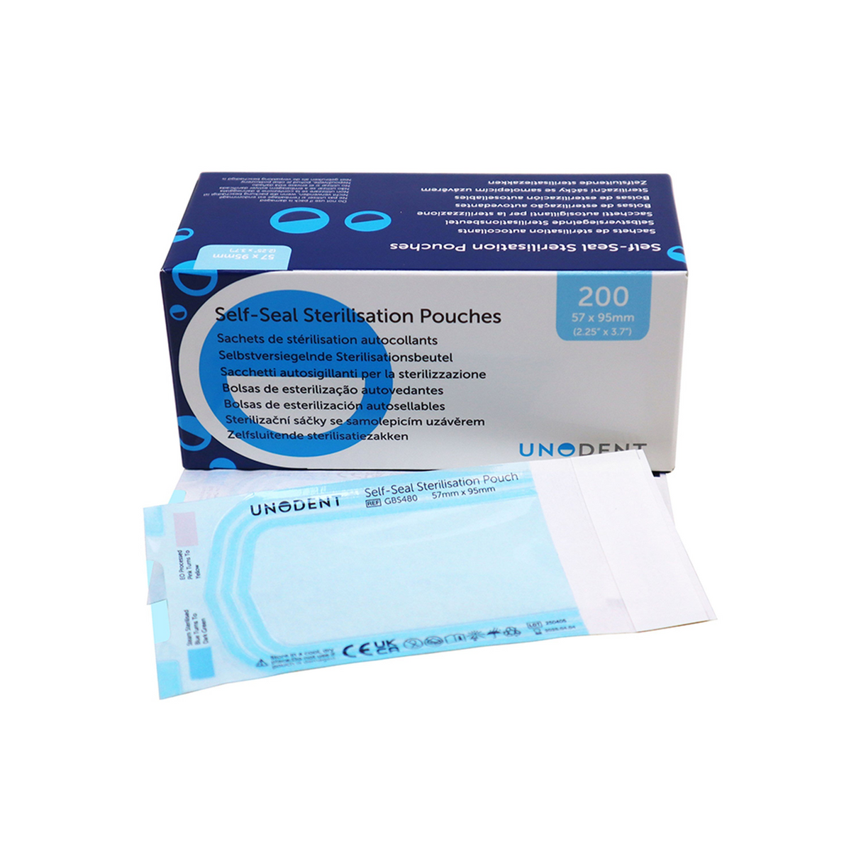 Self-seal Sterilisation Pouches 60x100mm (2.25x4in)