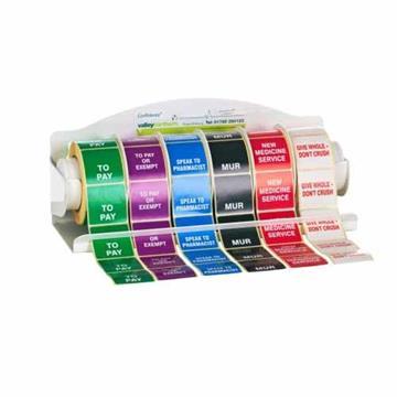 Label Dispenser metal wall-mountable for 6 rolls dispensary