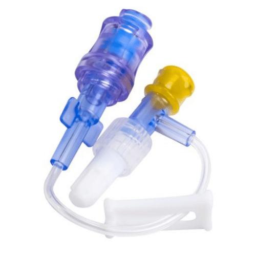 T-connector with needle-free valve port