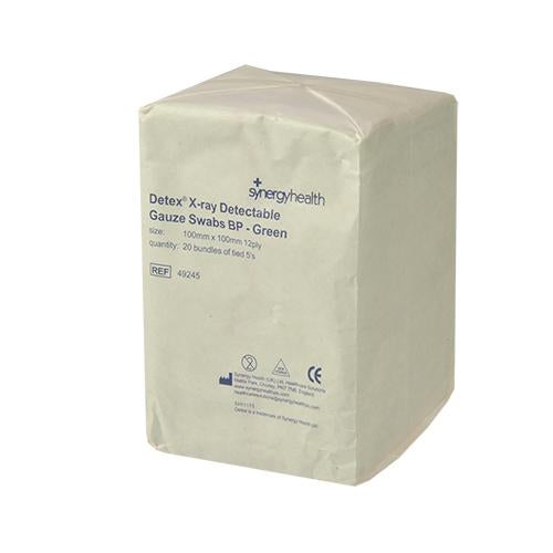 X-Ray Detectable Swabs - 12ply - 10 x 10cm - Green