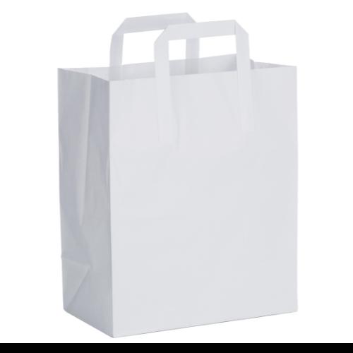 ProPac® Plain White Paper Bags - (h)297 x (w)250 x (g)140mm