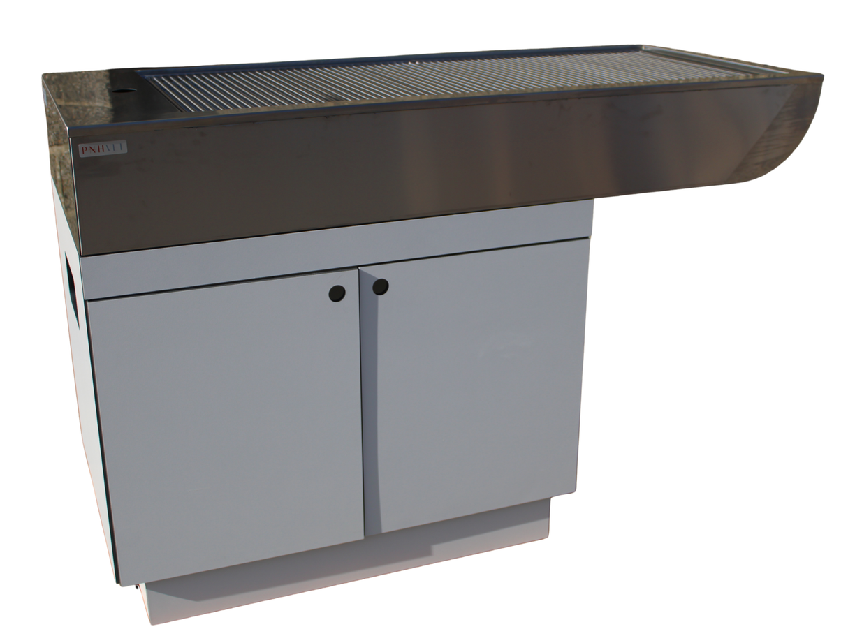 Tub Table with Tap, Removable Grids, Phenolic Top and Phenolic Base Cabinet with Doors (1400 x 600 x 900mm)