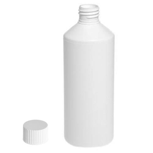 White HDPE Round Bottle - 500ml & screw caps