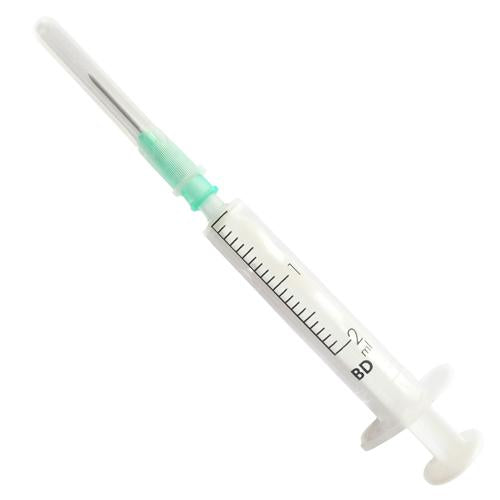 Discardit 2-part Syringe with needle 2ml 21g 5/8in