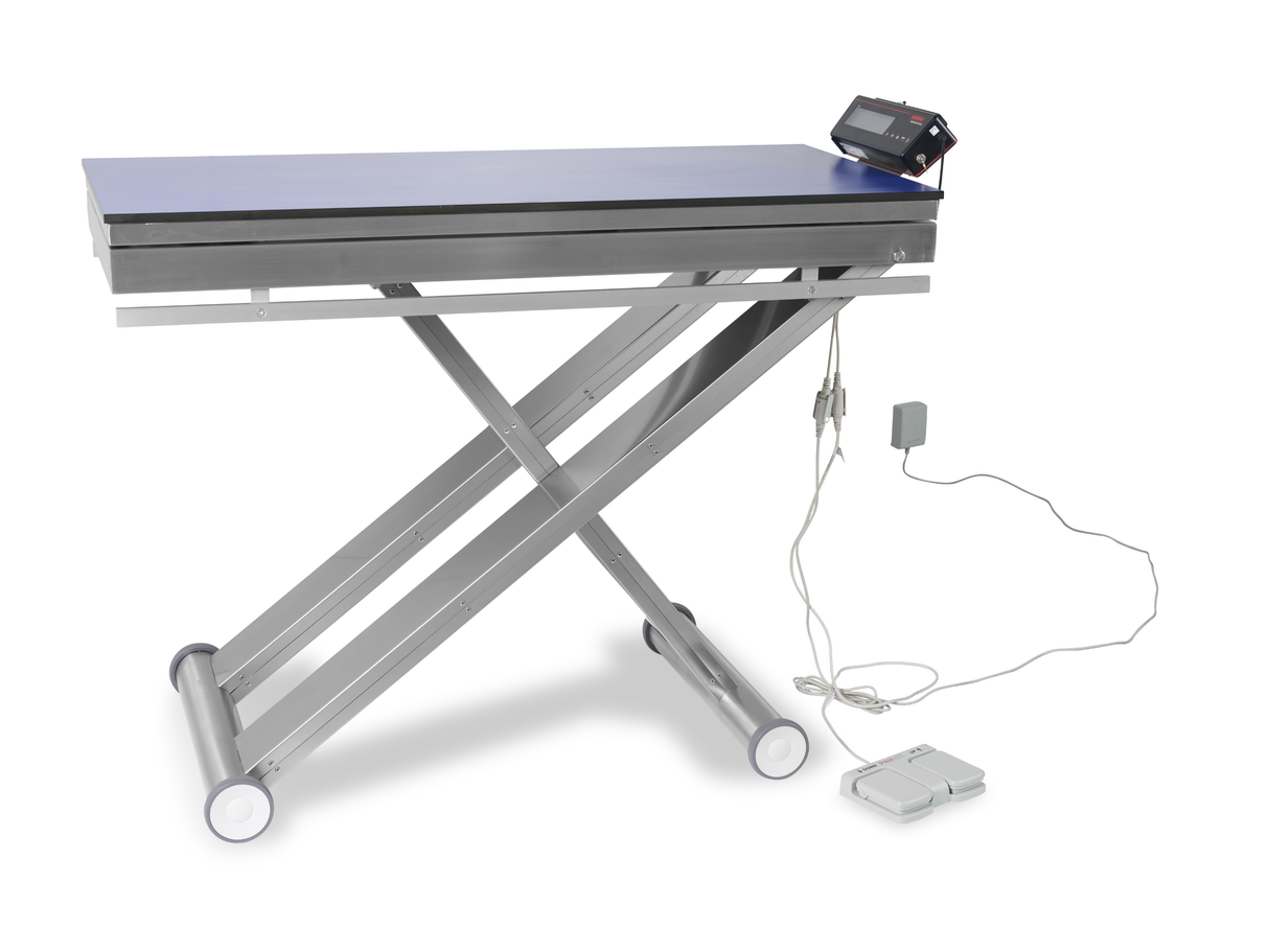 Electric Scissor Table with Phenolic Top & Scales (1200 x 550 x 400–1000mm)