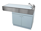 Tub Table with Tap, Removable Grids, Phenolic Top and Phenolic Base Cabinet with Doors (1400 x 600 x 900mm)