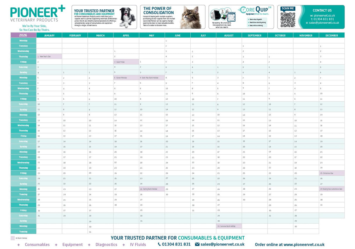 FREE Gift - Pioneer Wallplanner 2026