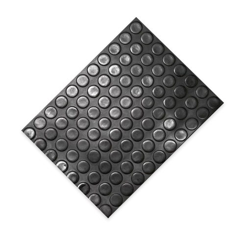Black Rubber Mat with Dot Pattern